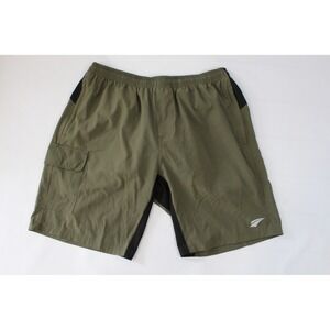 EZRUN Mens Padded Cycling Shorts XL Green Black Mountain Bike Cargo Pockets
